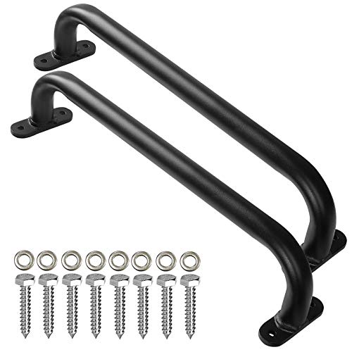Purife 17.5 Inch Black Playground Handles Set of 2 -Playset Safety Handles, Swing Sets Accessories Grab Handle, Safety Hand Grips & Monkey Bar for Playhouse, Treehouse, Home Gym, Jungle Gym, Rock Wall
