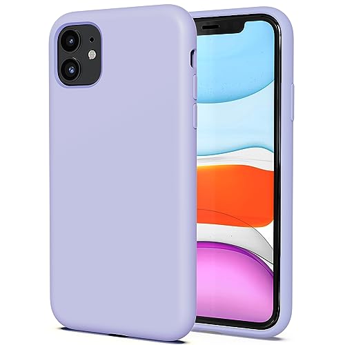 TAXXOE Silicone Case with iPhone 11 Case Soft Ultra Slim Protective Shockproof Liquid Silicone Phone Case,Anti-Scratch Microfiber Lining,6.1 inch-Lilac