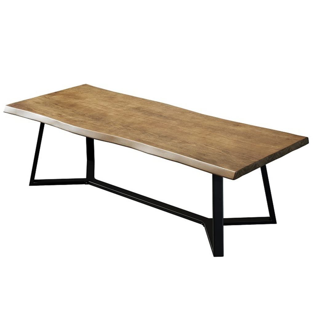 JOMRTS Office Desk Retro Industrial Style Solid Wood Computer Desk, 5cm Thick Simple Metal Frame Conference Table, Multifunctional Rectangular Table (Thickness 5cm 220x90x75cm)