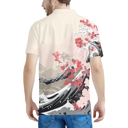 Camisa Polo para Hombre de Manga Corta ArtistMixWay con Estampado Estilo Pintura al Óleo Noche Estrellada miniatura 4