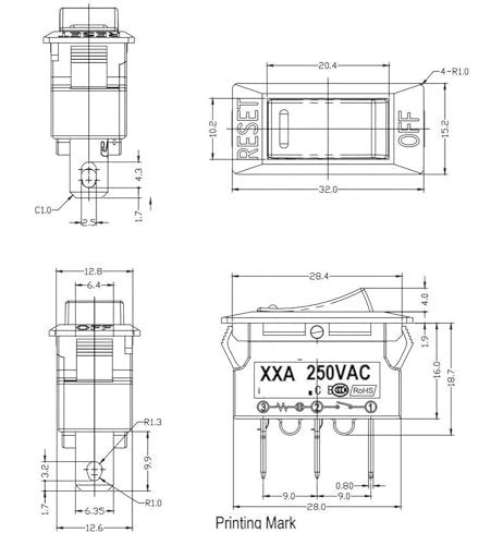 Disyuntor manual con proteccion contra sobrecarga e interruptor basculante 16A 7