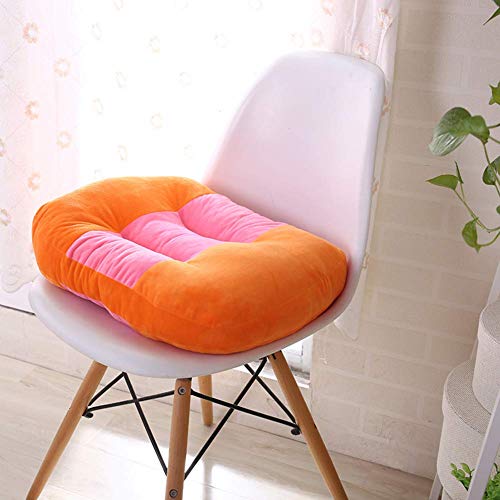 H.yina Velours Cristal Coussin de siège, Coussin de Chaise épais Coussin de siège de Salle à Manger Coussin de Voiture Dossier et Coussin de Bureau Coussin de Sol Orange 48x38x7cm (19x15x3inch) Cover