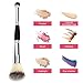 DAGEDA Double Ended Complexion Brush Face Concealer Powder Makeup Brush, Blending Liquid Foundation, Cream Cosmetics - Eye shadow brush, Blush brush, Black Handle, Vegan brush(Silver)