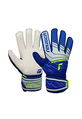 Reusch Unisex Goalkeeper Gloves Attract Solid Junior vapor gray/deep blue 6