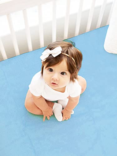 Image of BIANCA Soft Bamboo Baby Dry Sheet, Waterproof Breathable Anti Bacterial Mattress Protector -1pc Extra Large (smartdry) Smart Dry-Sky Blue