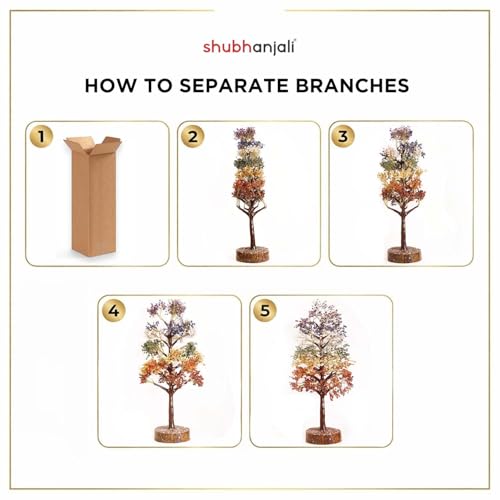 Image of Antique 7 Chakra Crystal Tree of Life 2500 Beads | Seven Chakra Gemstone Bonsai Money Tree for Positive Energy Good Luck | Home Decor Christmas Gift