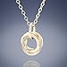 Tahmi Classy 14K Yellow Gold-Filled Classic Love Knot Circle Pendant Necklace with 20 Inch Chain Elegant Designer Jewelry Jewelry Gift for Her