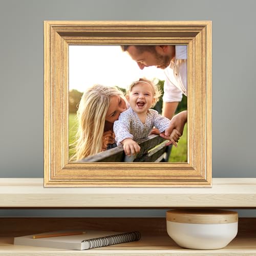 Image of Lawrence Frames 5 inchL x 5 inchW Sutter Burnished Gold Picture Frame