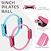 Pilates Ring and Ball Set with Resistance Bands Exercise Ball for Women, Pilates Equipment Essentials Kit 14'' & 12'' Pilates Rings, 2 Pilates Balls with Pump, 5 Bands for Home Workouts (Pink Blue)
