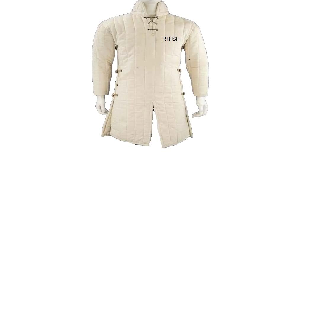 RHISI Cotton Padded Gambeson Padding Jacket clothing wear new adult size wear new white color new (Small 42x34x24 in)