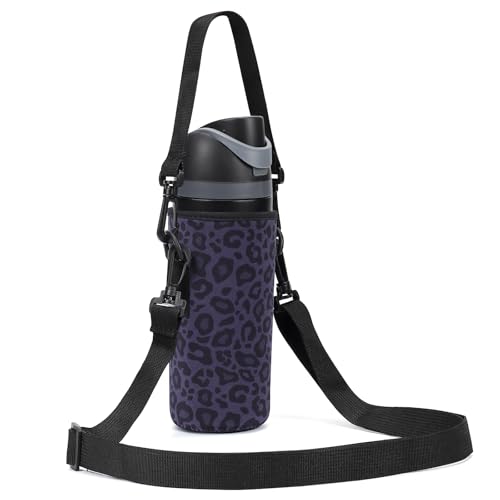 Neoprene Water Bottle Carrier Bag with Adjustable Shoulder Strap for Owala 24 OZ Tumbler, Insulated Water Bottle Cover for Owala FreeSip Insulated Water Bottle (Black Panther, 24 OZ)