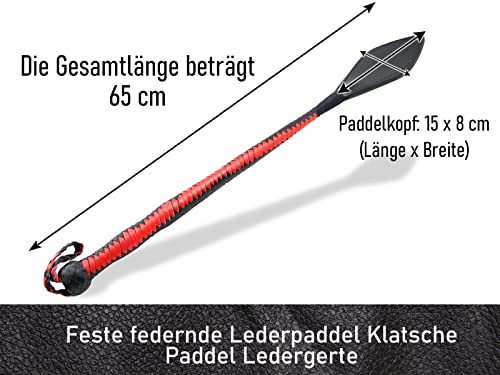 Foto von Peitsche Klatsche Lederpaddel Paddel Leder-Gerte 60 cm Leder Fiberglas Profi Kombi