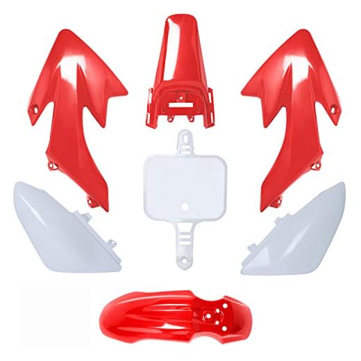Podoy CRF50 Plastic Kit Red White XR50 Plastic Fender Kit for Compatible with HONDA XR 50 CRF 50 SDG SSR 107 110 125 Pit Dirt Bike M PS03
