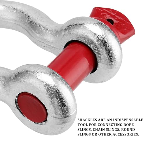 FAELNK Schäkel Hochfest Geschweifte Schäkel mit Augbolzen U Schäkel | Stahl Feuerverzinkt | fur Camping Klettern Transportieren und Heben von Lasten (2 Stück, WLL: 1,0t)