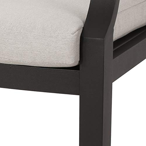 Christopher Knight Home Waterford Outdoor Dining Chairs, Light Beige + Antique Matte Black #TOP5