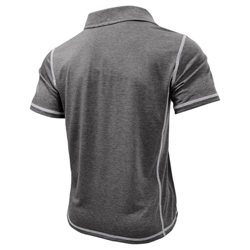 Mens Casual Polo Shirts Athletic Short Sleeve Classic Button Tees Slim Fit Shirt with Pocket4