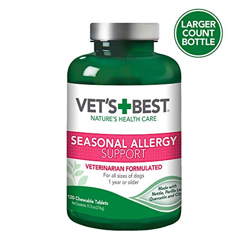 Vet’s Best Seasonal Allergy Relief | Dog Allergy Supplement | Relief From Dry Or Itchy Skin | 120 Chewable Tablets #TOP30