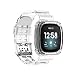 Compatible with Fitbit Sense/Fitbit Versa 3 Watch Bands for Women Men,Classic Replacement Soft Sport Case Band Accessories for Fitbit Sense/Fitbit Versa 3 Smart Watch Wristbands (Clear)