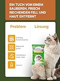 Japan Premium Pet Katzenshampoo Handtuch | Reinigungstücher, die wie Trockenshampoo für Katzen wirken | Reinigen & desodorieren mit unserem Katzenhandtuch mit Kollagen & Plazenta| 25 St | (30 x 20 cm)