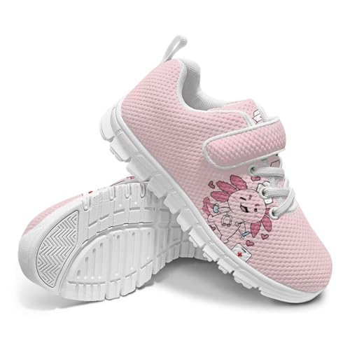 Yzaoxia Tennis Running Shoes for Girls Kids Sneakers with Hook and Loop Athletic Walking Footwear for School Size 11-Size 2.53