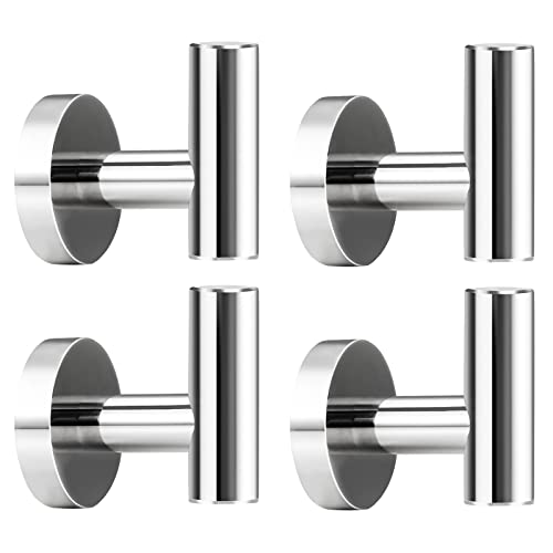Grantenov Bathroom Towel Hooks Hanger Sus304 Stainless Steel Chrome Polished Heavy Duty Robe Clothes Coat Hooks Holder For Shower Kitchen Garage Laundry Room Hotel Wall Mounted,4-Pack #TOP5