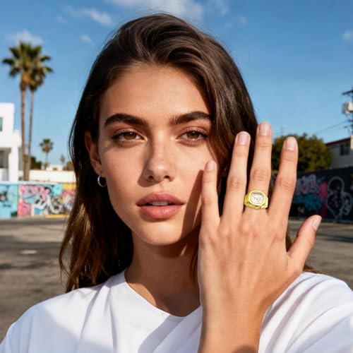 Montre à doigts pour homme et femme Oidea avec cadran carré et bague élastique en acier