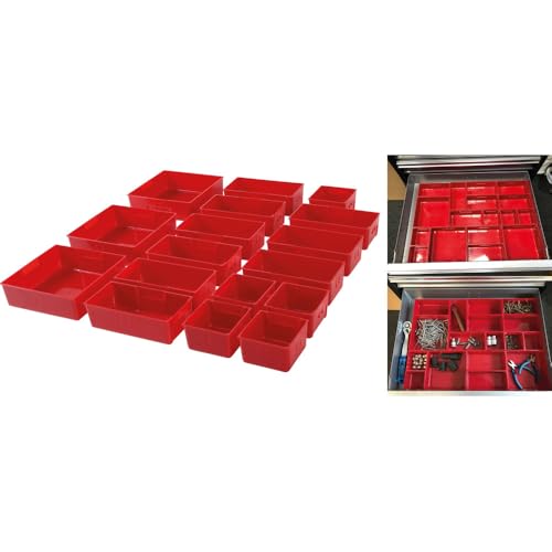 BGS 9550 | Kunststoff-Ablagefächer | für Werkstattwagen | 17-tlg.