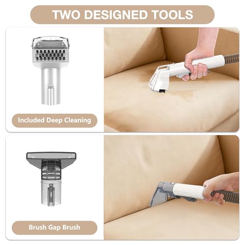 Sealong Polsterreiniger Gerät und Nassauger,12Kpa Kompakter Teppichreiniger und Textilreiniger – Waschsauger für Teppich, Polster Autositze & Sofa