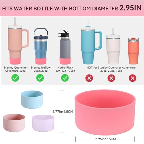 Image of 3 PCS Stanley Accessories, Water Bottle Sleeve For Outdoor Activities And Office Use, Tumbler Accessories With Anti-Slip Protection, Stanley Accessories Compatible With 7.3-7.8 cm Base Diameter Cups