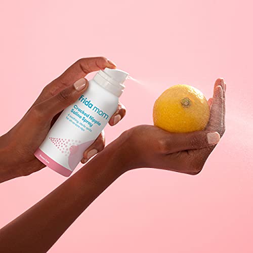 Frida Mom Cracked Nipple Soothing Spray | All-Natural Saline Spray To Heal Sore, Cracked Breastfeeding Nipples | Spray + Air-Dry | Gentle For Baby + Mom | 2 Fl Oz #TOP3