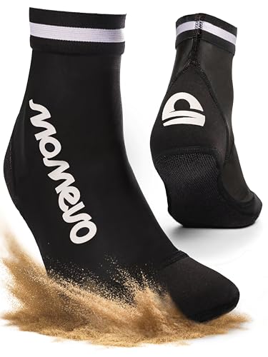 Momevo Beachmates Beachvolleyball Socken - schützende Beachsocken aus Neopren und Elasthan - idealer Kälte und Hitzeschutz (Schwarz, 43-44)