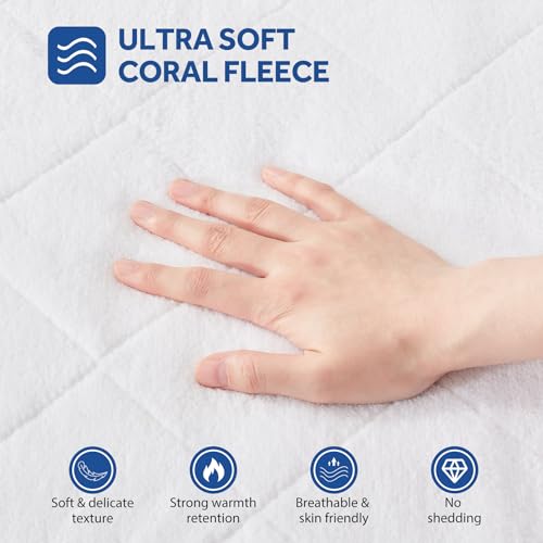 Sealy Heated Mattress Pad King Size With Plush Top, Coral Fleece Electric Bed Warmer With Dual Controller thumb #2