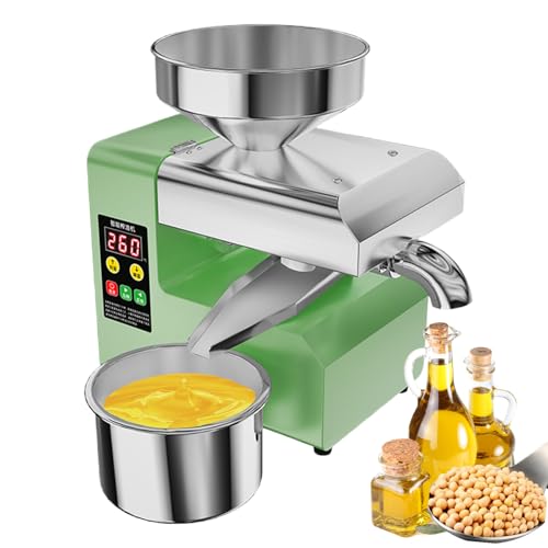 agreilduite Pressa per Olio elettrica Automatica, spremitrice per Olio di Semi a Freddo e a Caldo da 800 W, Uscita Olio Laterale | intervallo di Temperatura: 40℃-300℃ | Produzione 3-6 kg/h