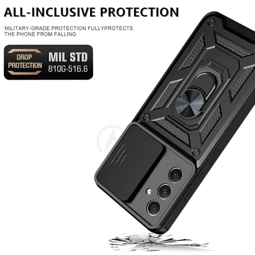 Image of Luxe Back Cover for Samsung Galaxy A35 5G / Samsung Galaxy A55 5G | D10 Tough Armor Case | Sliding Camera Shield | 360 Protection | Kickstand Ring Holder | Military-Grade Shockproof Case