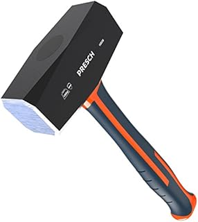 Presch Fäustel 1500g mit Fiberglas-Stiel TÜV - GS geprüft zum Eintreiben starker Nägel - Großer Hammer DIN 6475 mit Stahl Kopf