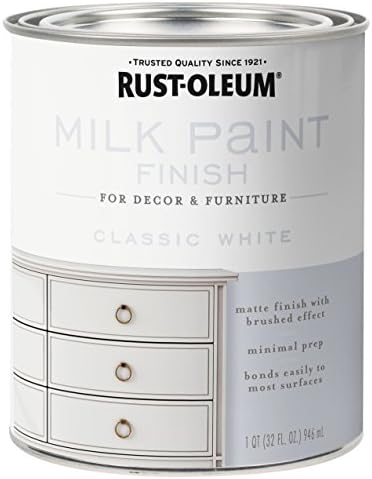 Rust-Oleum 331049 Milk Paint Finish, Quart, Classic White , 32 Fl Oz (Pack of 1)