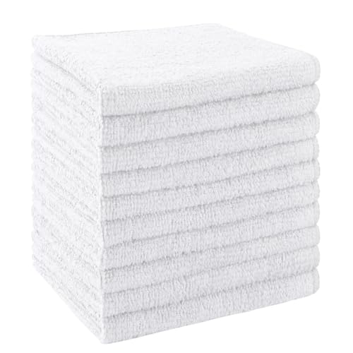 Image of UNIMADE Washcloths Bulk - 10 Pack - Face Towels (12 inch x 12 inch), Highly Soft Wash Cloths and Hand Towels, Fast Drying Multi-Purpose Microfiber Cleansing Cloths for Bathroom, Hotel, Spa, and Salon - White