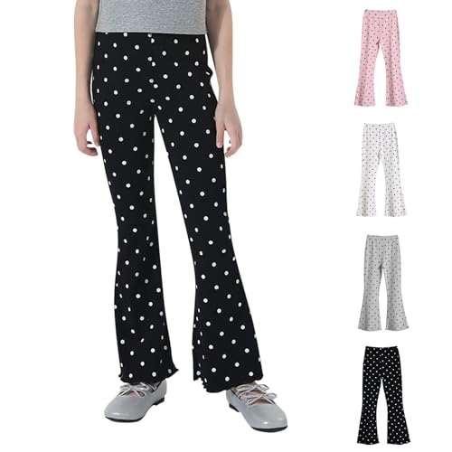 Girls Polka Dot Flare Leggings Kids Cute Slim Pants Thin Cotton High Waist Bell Bottoms Soft Stretchy Trousers3