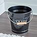 IDesign Round Metal Pail Trash Can for Bath, Bedroom, Office - 10.75