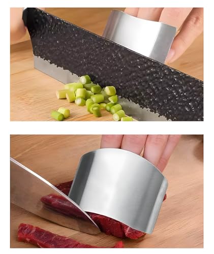 Image of 6 PCS Finger Protector for Cutting Vegetables, Finger Guard for Kitchen Safety, Adjustable Finger Caps for Cutting Vegetables, Stainless Steel Finger Cover for Kitchen Cutting