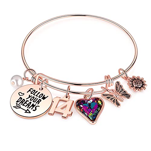 Image of Ursteel Birthday Gifts for Women Girls Bracelet, Birthday Charm Bracelets 10th 20th 30th 40th 50th 60th 70th 80th 90th Birthday Gift for Daughter, Sister, Friend, Teen Girls, Mom, Grandma