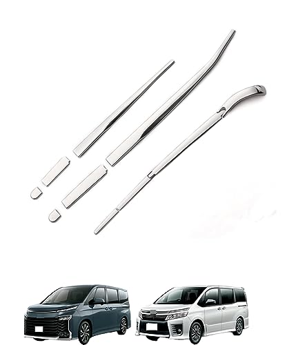 【Motors shop】トヨタ ノア/ヴォクシー 80系 2014年1月? ワイパートリム(フロント・リア)メッキ パーツ 傷付き防止ステンレス 鏡面仕上げ ウィンドウ ガーニッシュ カー アクセサリー ドレスアップ カスタム パーツ 10ピース
