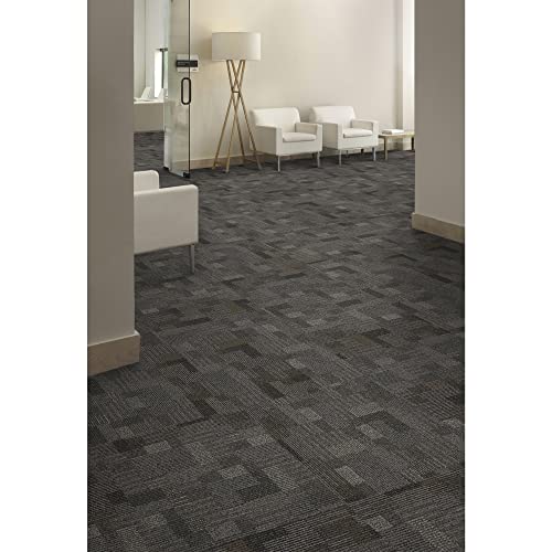 Image of Mohawk Basics 24 inch x 24 inch Berber (Loop pile), 0.09 inch Pile Height, Carpet Tile, PET Fiber, Smoke Color, (24 Tiles), (96 sqft /carton)