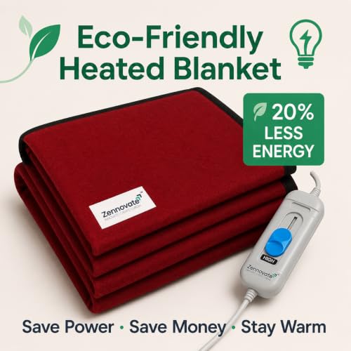 Image of Superior ISO Certified & ZED Certified Electric Under Blanket |Bed Warmer with Multiple Heat Controls (Body, Foot, High, Low)| Shock Proof | Single Bed Size (150cmx80cm) | 10 Year Warranty