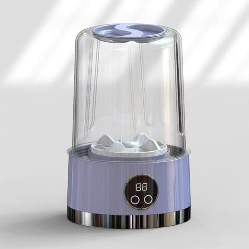 Mini Lavadora Portátil 1L con Tecnología de Lavado a Mano, Miniwash Recargable 3000mAh (Hasta 15 Usos) para Ropa Interior, Calcetines, Bebé y Trapos de Cocina (Púrpura)