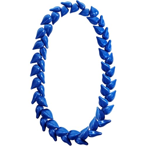Daifunli Ula Fala Samoan Necklace Artificial Samoan Necklace Ula Fala Chief Lei Polynesia Traditional Wrestling Favor for Women Men(Blue 47 Inches)