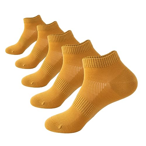 PADFOM Men's Performance Ankle Athletic Running Socks Low Cut Sports Socks 5 pairs size 7-12