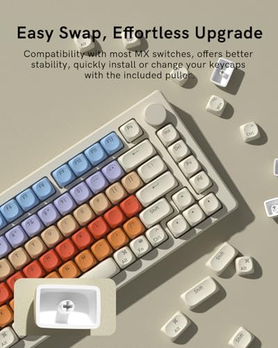 Image of Macaron Cream PBT Keycaps, Cute Pastel MOA Profile Keycaps, Dye-Sublimation Custom 125 Keys Key caps Set for Cherry Gateron MX Swithes Mechanical Keyboards