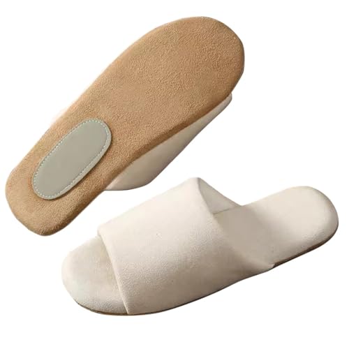 XUEMML Women Cotton Slippers，Japanese Mute Slippers, Men And Women Four Seasons Home Indoor Wooden Floor Non-slip Soft Bottom Silent Soft Slippers