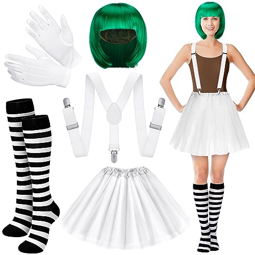 Xtinmee Halloween Women Chocolate Worker Costume Accessories Movie Character Cosplay for Adults Outfit Wig(L)